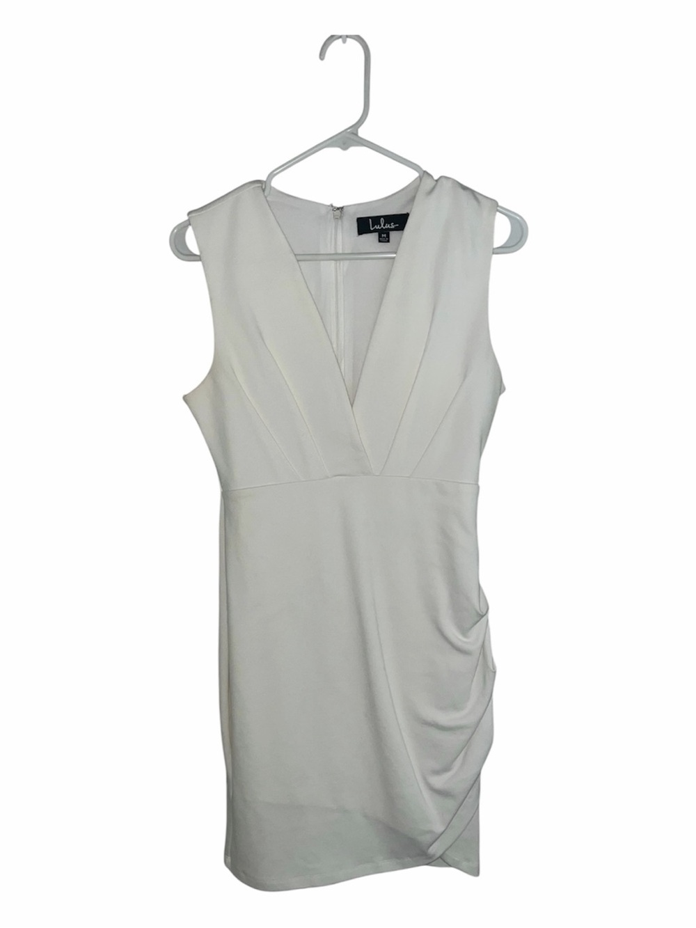 Lulu's White V-Neck Mini Dress Size Medium bridal engagement wedding